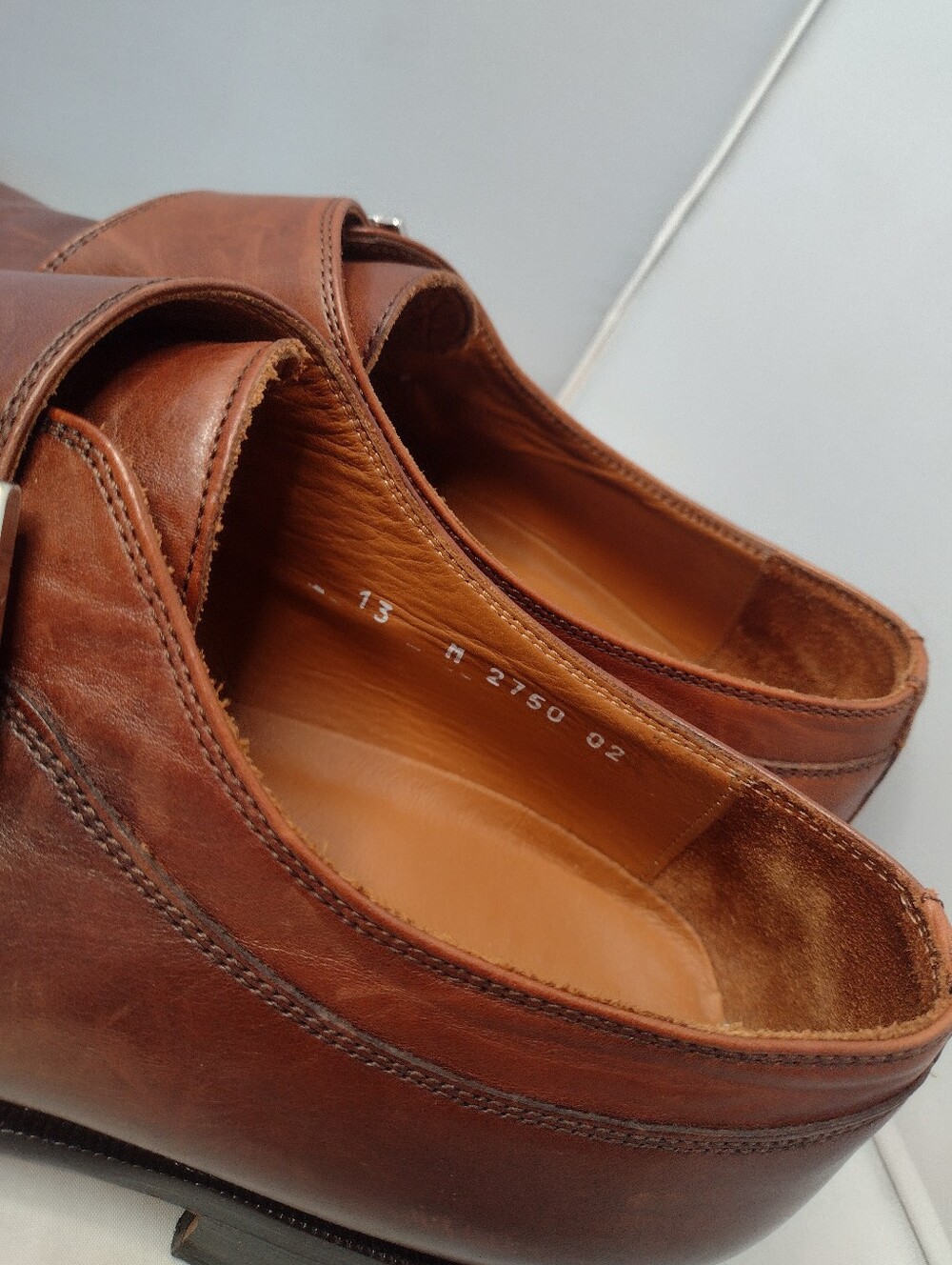 Broletto Italy Wingtip Monk Strap Men's Dress Shoes 13 Brown Tan Buckle QQ - Picture 4 of 8